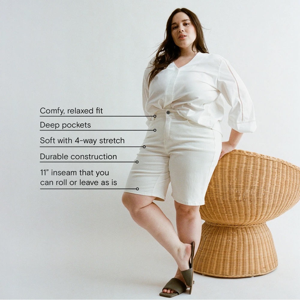 Universal Standard Bae white Denim Shorts size 16